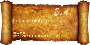 Erhard Akács névjegykártya